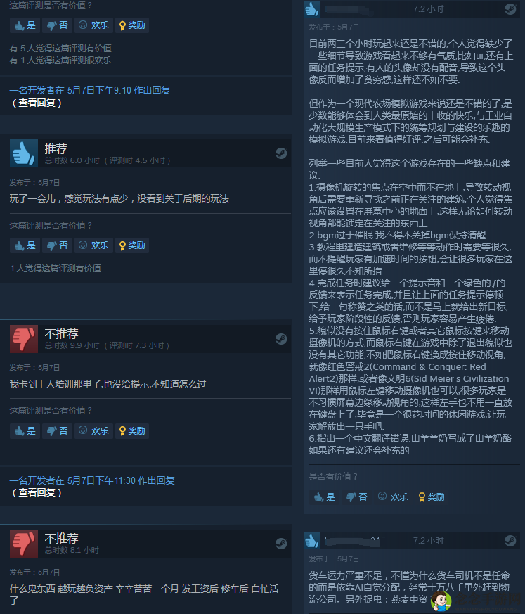 Steam《农场经理2021》好评与争议并存：Bug频发